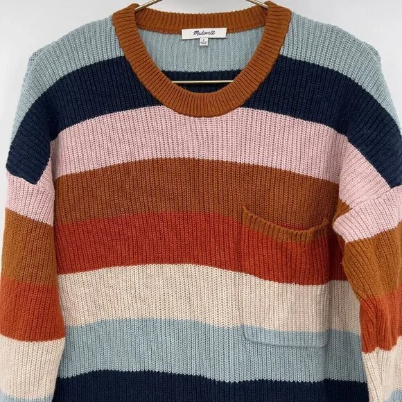 Madewell Multicolor Striped Crew Neck Sweater - Picture 2 of 5